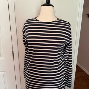Les Gens de la mer- navy and cream stripe. Size XXL. 100% cotton